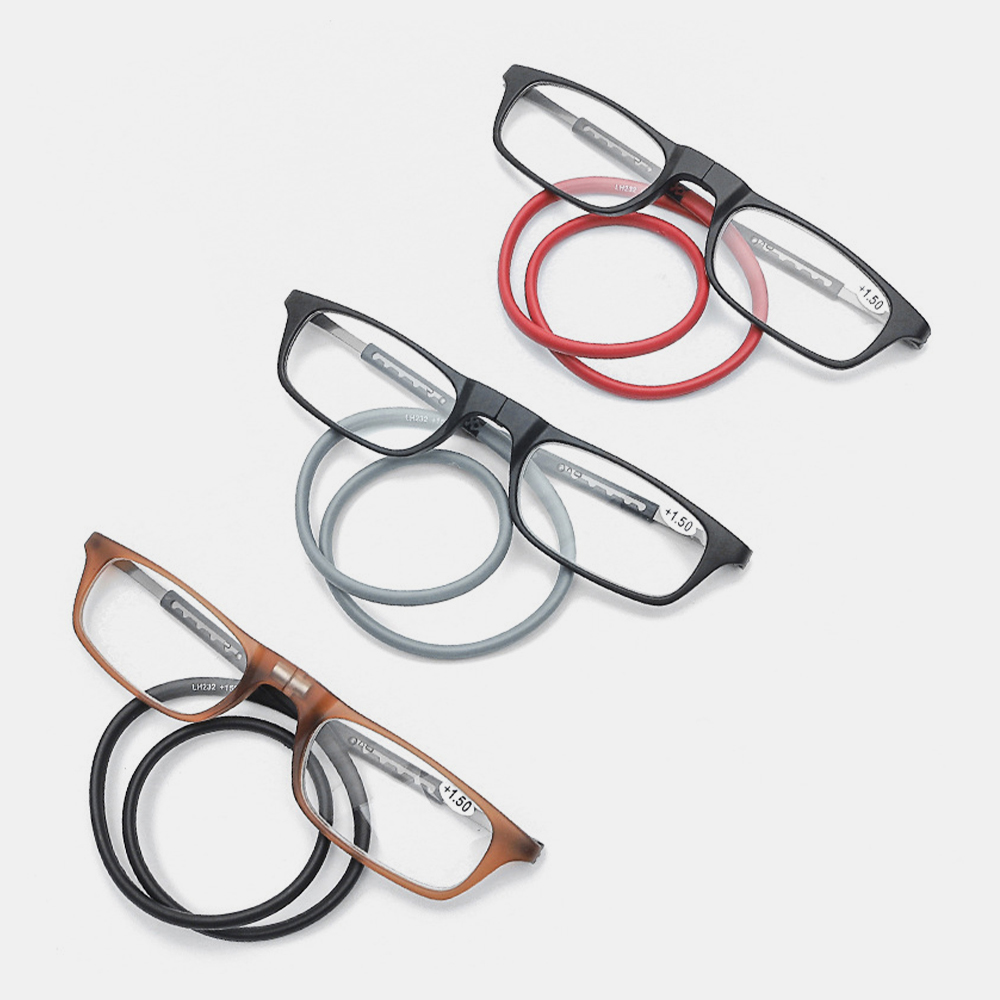 Unisex Portable Easy Carry Magnet Long-leg Telescopic Head Holder Reading Glasses Presbyopic Glasses