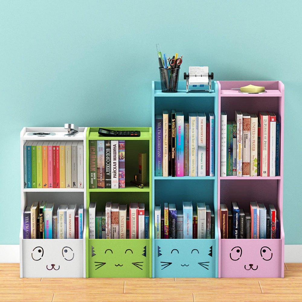 Bookshelf Picture Book Bookcase Floor Storage Rack   Smile Cartoon 80cm for Living Room Children's