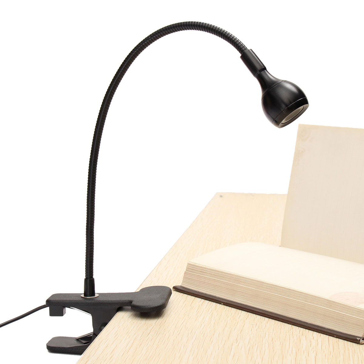 Leitura flexível USB LED Luz ao lado da cama Mesa Abajur de mesa Clip na luz de livro