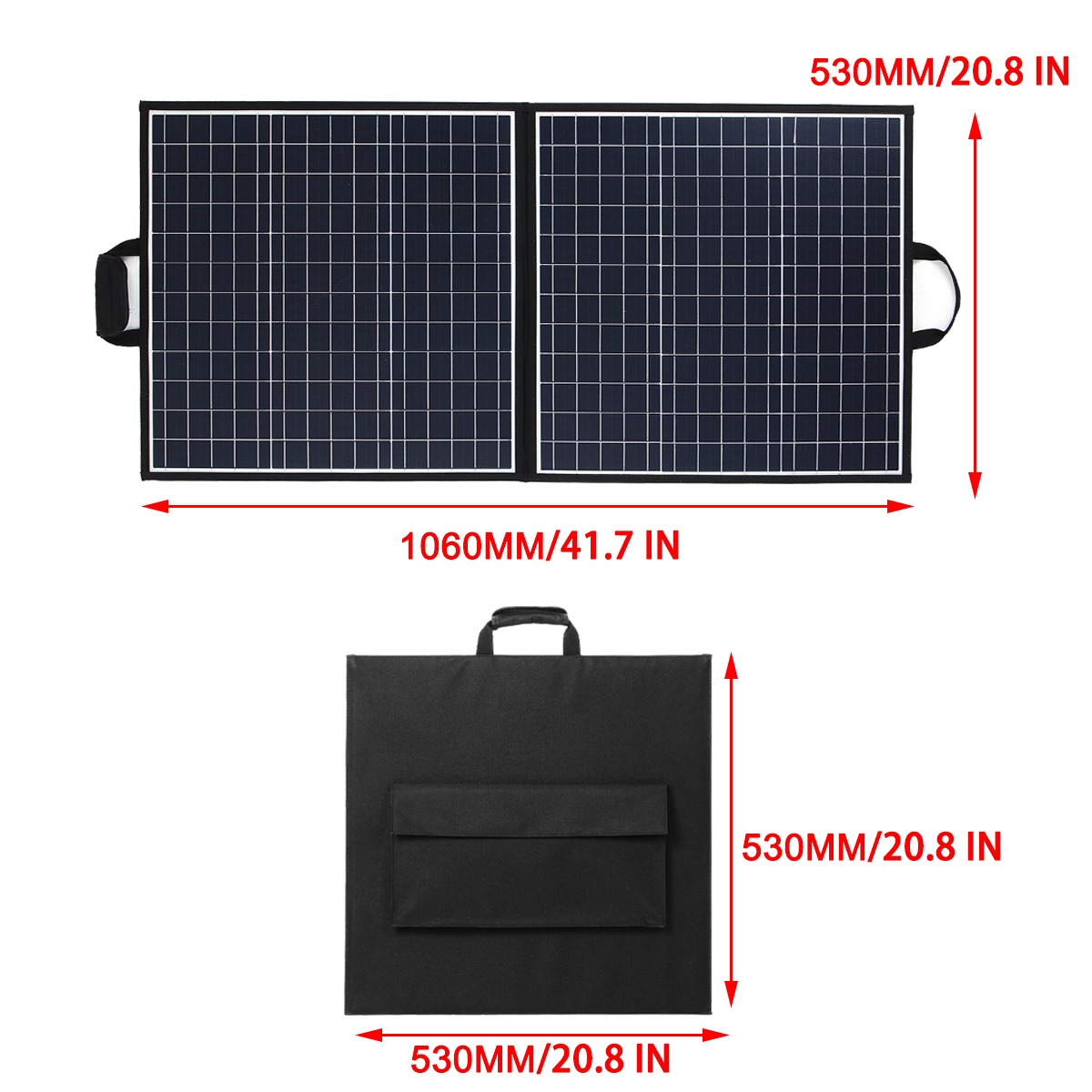 ECSEE Portable Foldable 100W Solar Panel Charger USB Output For Outdoor Camping