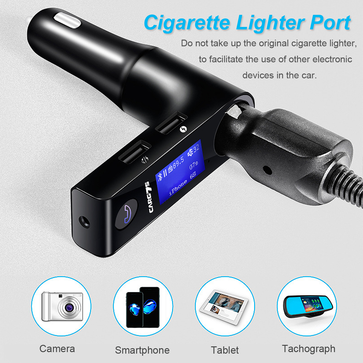 G7S 12-24V bluetooth Car FM Transmitter Wireless Radio Adapter USB Charger MP3 Player