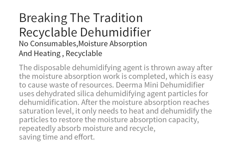 XIAOMI Deerma DEM-CS10M Mini Dehumidifier Household Cycle Dehumidifier Moisture Absorption Dehumidification Dryer 8