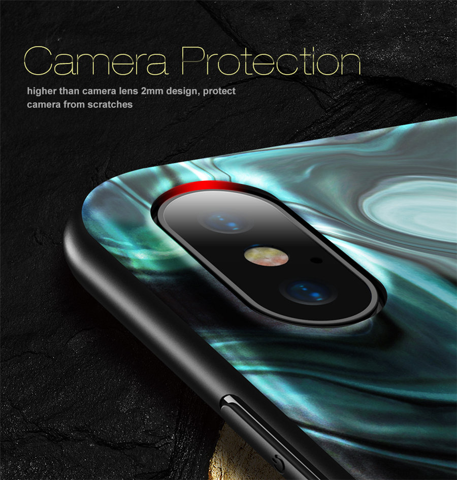Floveme Agate à prova de choque, telefone de proteção Caso Cover For iPhone 7 iPhone 7 Plus iPhone X