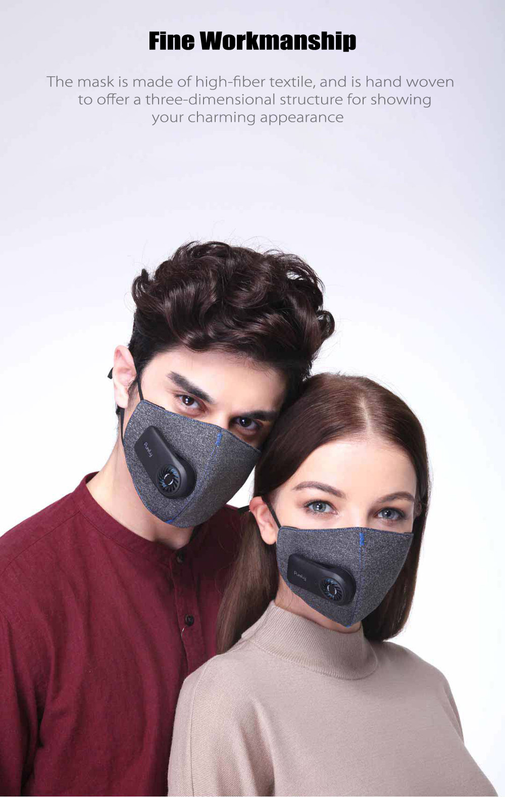 Xiaomi Purely KN95 Anti-Pollution Air Mask with PM2.5 550mAh Battreies Rechargeable Filter