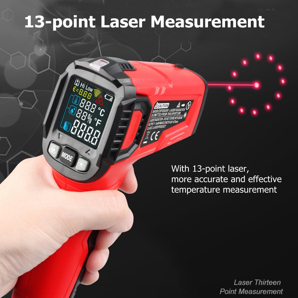 -30~600℃ Temperature Thermometer Infrared Thermometer Humidity Meter Laser Thermometer