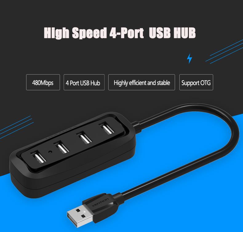 Vention 4-Port USB2.0 Hub. USB хаб Vention. Vention USB Hub внутри. Переходник Vention OTG USB - USB Type-c (vas-a51-b) 0.1 м. Supported speed