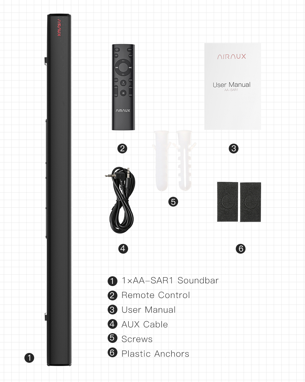 BlitzWolf® AirAux AA-SAR1 60W Bluetooth V5.0 Soundbar בר טלוויזיה טלוויזיה בס חזק DSP סטריאו HDMI אופטי AUX רמקול קולנוע ביתי