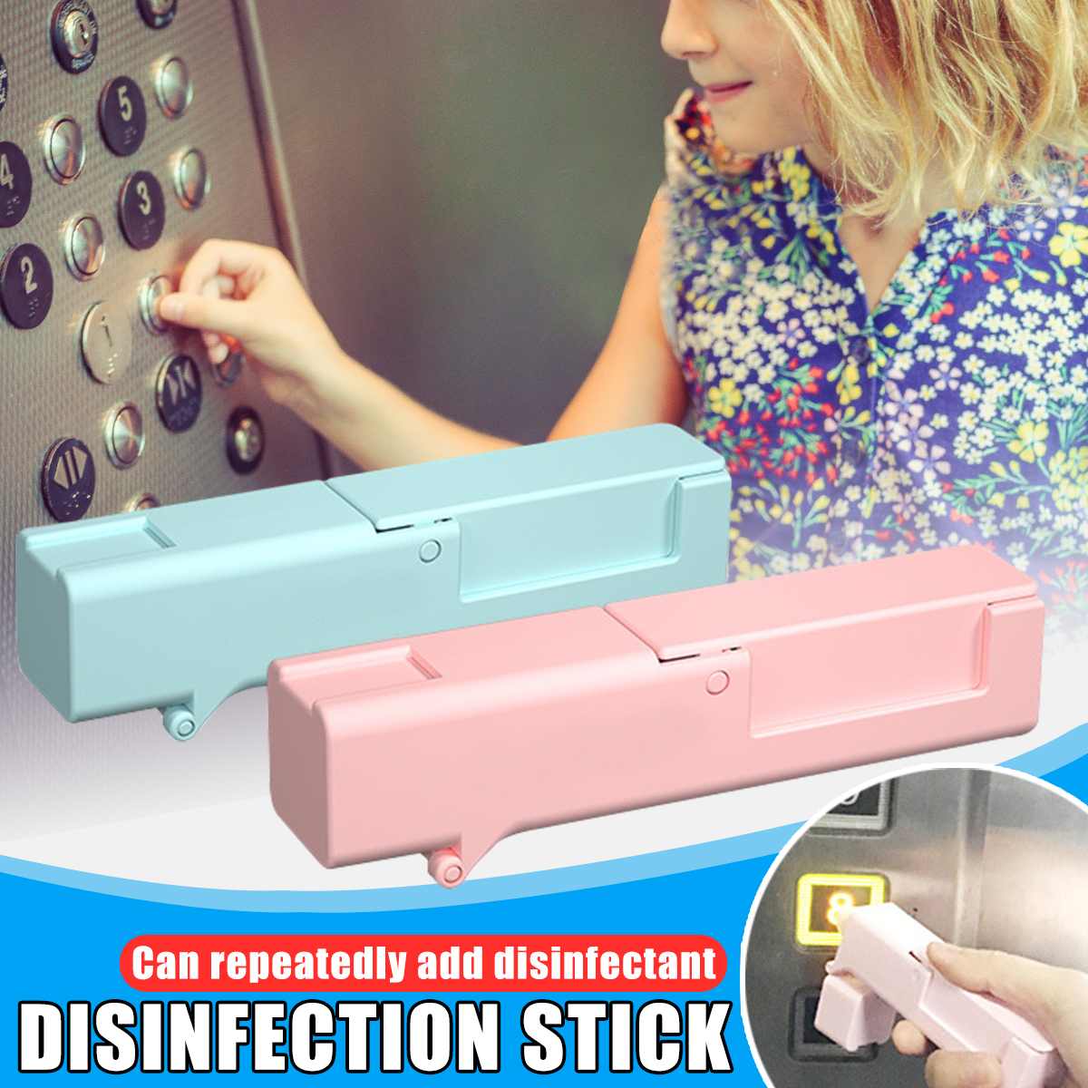 Portable Reuseable Disinfection Stick Zero Touch Elevator Open Door Alcohol Pen