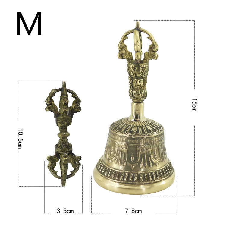 Gold Copper Handheld Bells Spiritual Meditation Singing Brass Craft