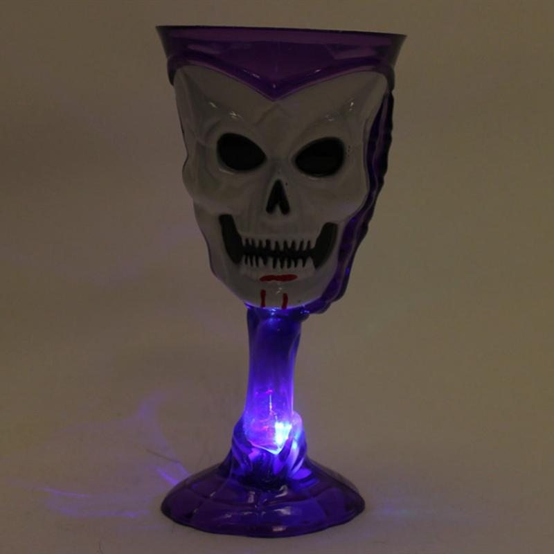 Goblet Plastic Skull Cup Bar KTV Party Cocktails Beer Wine LED Luminous Cup Drinkware Halloween Gift
