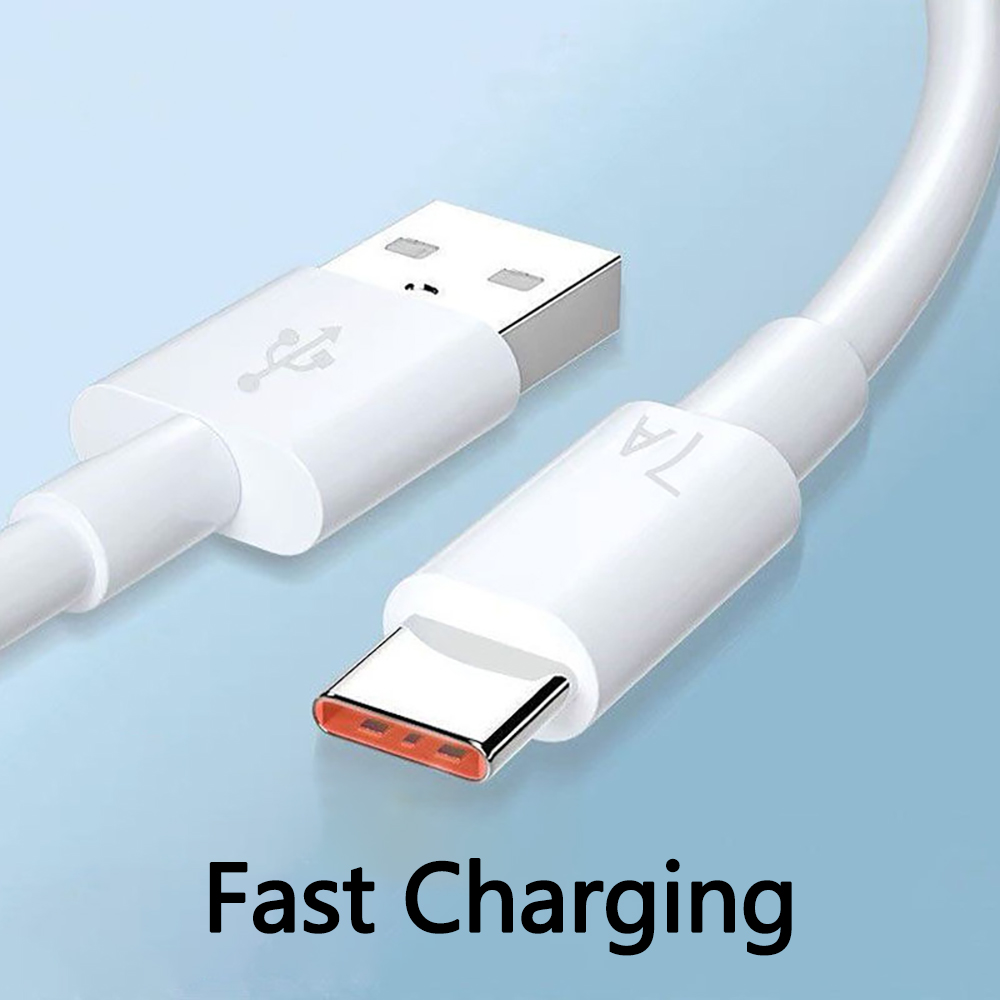 7A USB to Type-C Cable Support 6A/7A Fast Charging Data Transmission Protocol PVC Core Line 0.25M/1M/2M Long for Huawei Mate 40Pro for Xiaomi Mi12 for Samsung Galaxy Z Fold 2