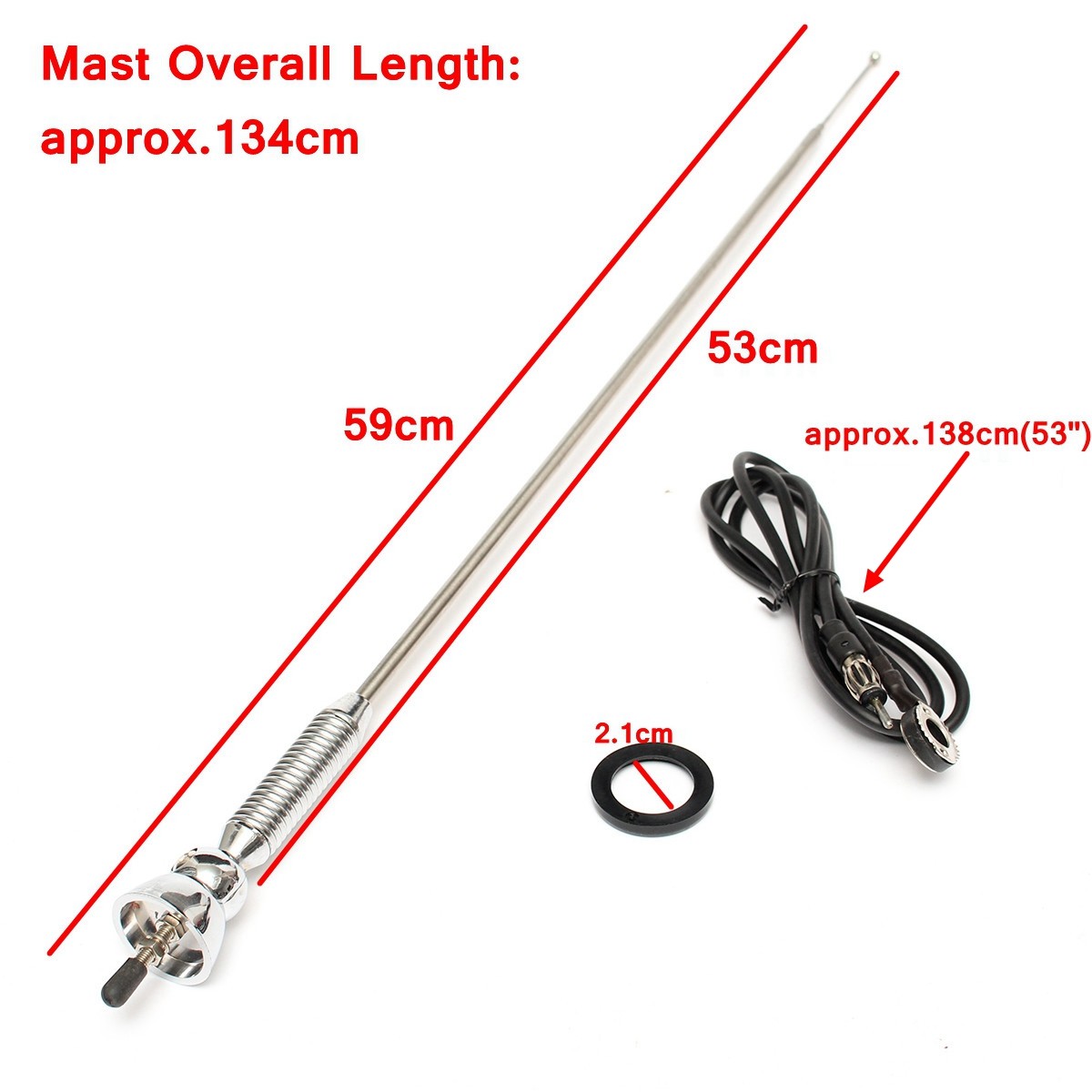 134cm Universal ﻿﻿Car Antenna Roof Fender Booster FM AM Radio Aerial Extended