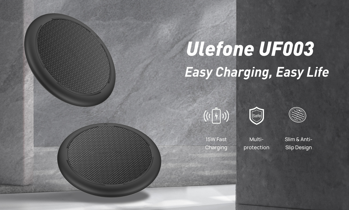 Ulefone UF003 EPP 15W Fast Charging Qi Wireless Desktop Charger Pad For Smartphone