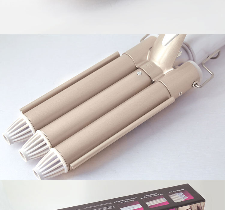 Kemei KM-1010 Three Stick Curling Iron Hair Curler Curling Stick Water Wave Splint Large Curling Iron Hair Styling Tool