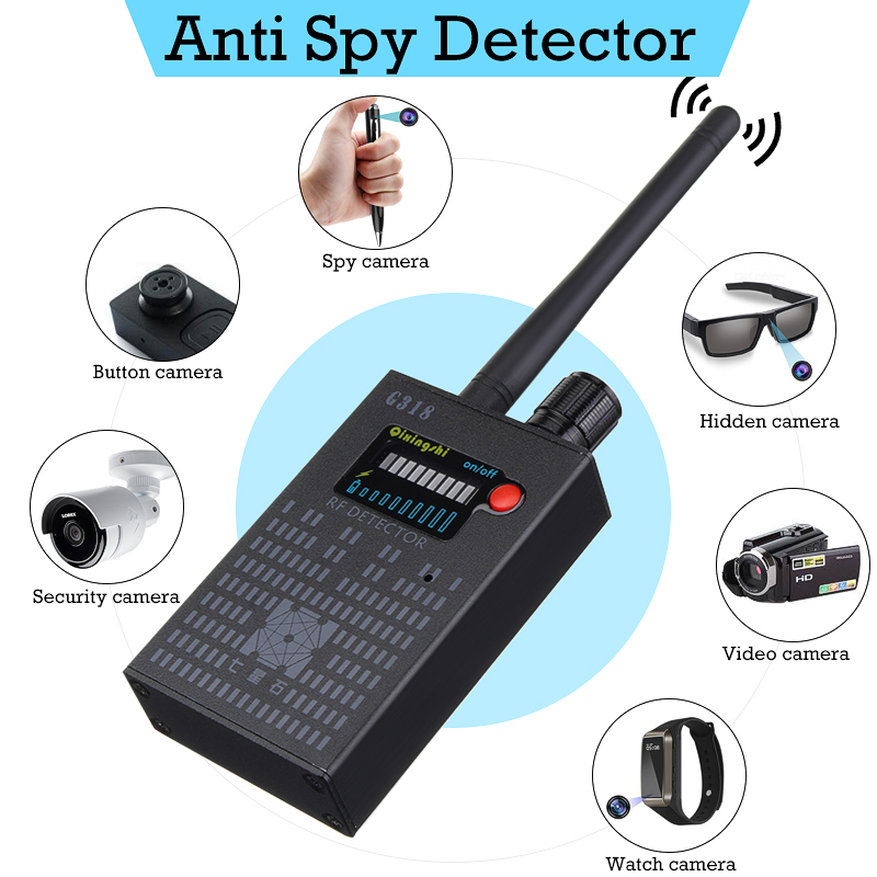 Signal Detector Anti-Spy Hidden Camera GPS RF Bug Lens Audio Tracker Finder Detector 80