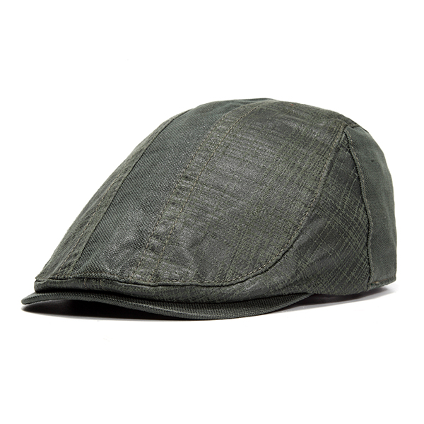 

Mens Vintage Solid Berets Caps Summer Outdoor Sunscreen Adjustable Forward Hat