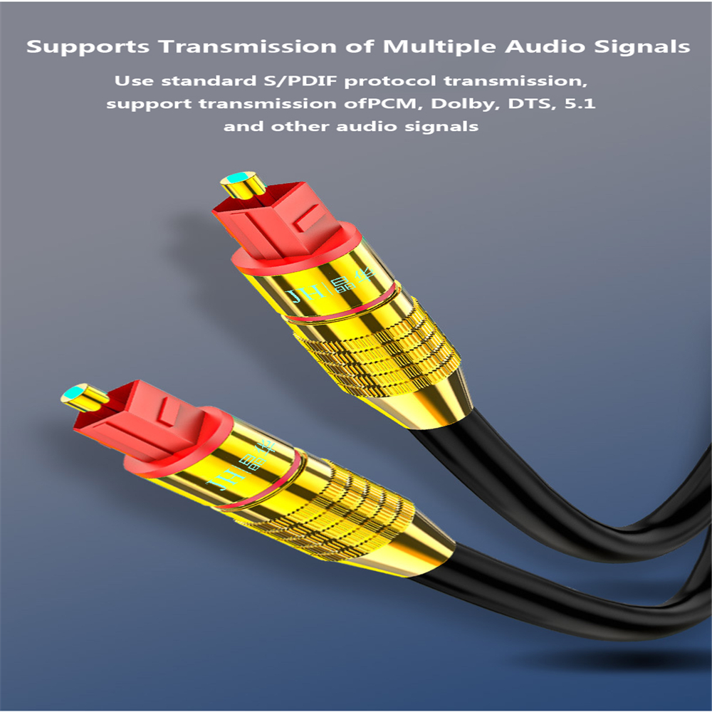 JH A530 Optical Fiber Audio Cable SPDIF Audio Digital 5.1 Channel Square Port Digital Optical Fiber Cable