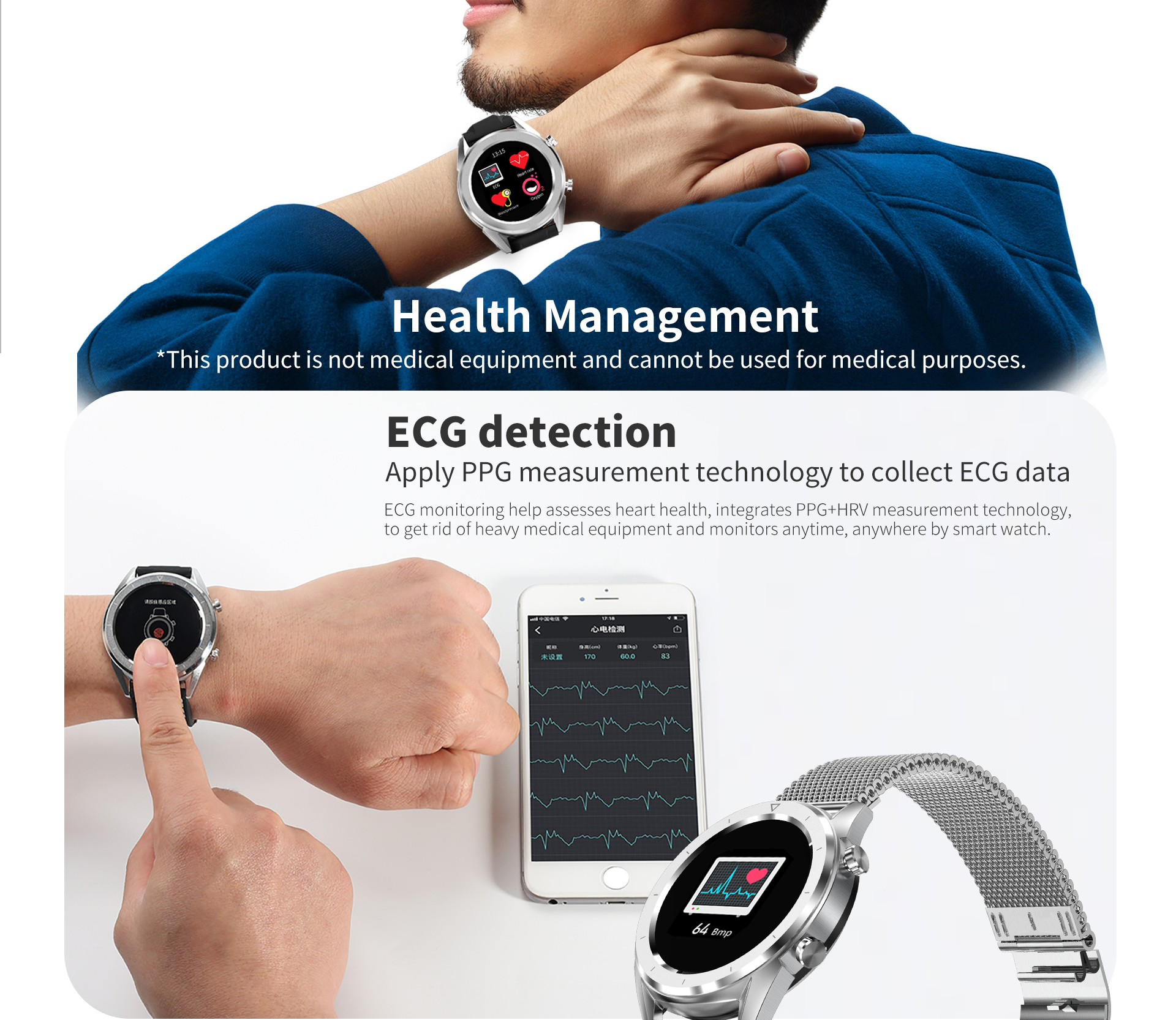 DT NO.1 DT28 1.54 Big Display Smart Watch ECG Monitor HR Blood Pressure Mobile Payment Watch 14