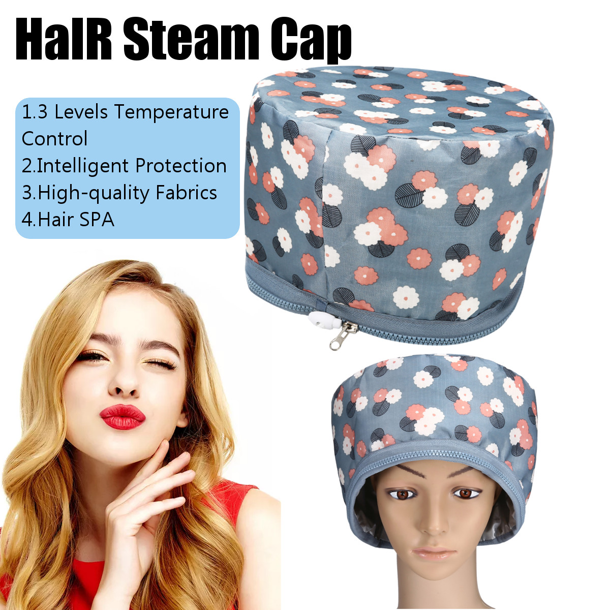 220V Hair Care SPA Cap Waterproof Household Heat Care Electric Hair  Clips Care Cap