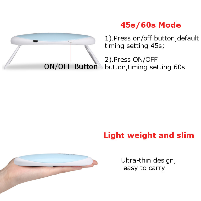 Ultra Thin Mini UV Nail Art Lamp LED Curing Manicure Tools Gel Polish Portable USB Dryer 