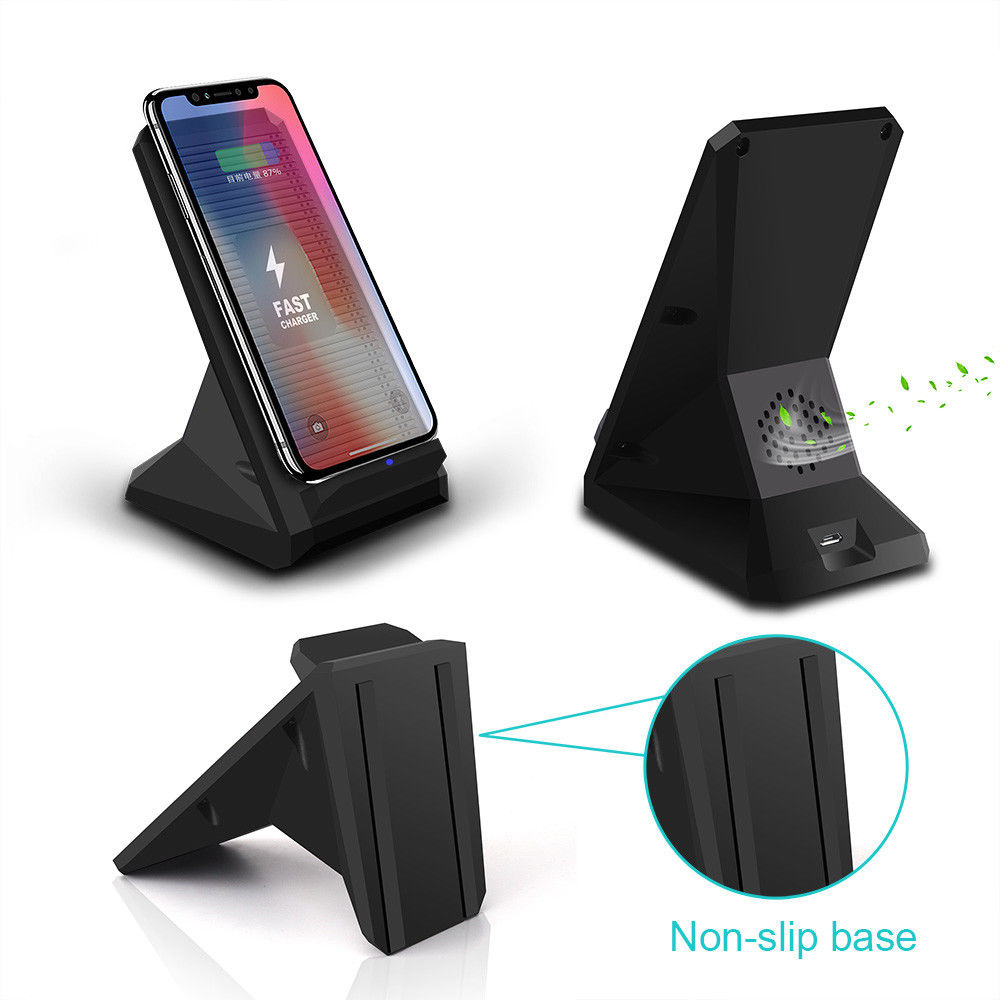 10W Qi Wireless Charger Fast Charging With Cooling Fan Phone Holder For iPhone Samsung Huawei 