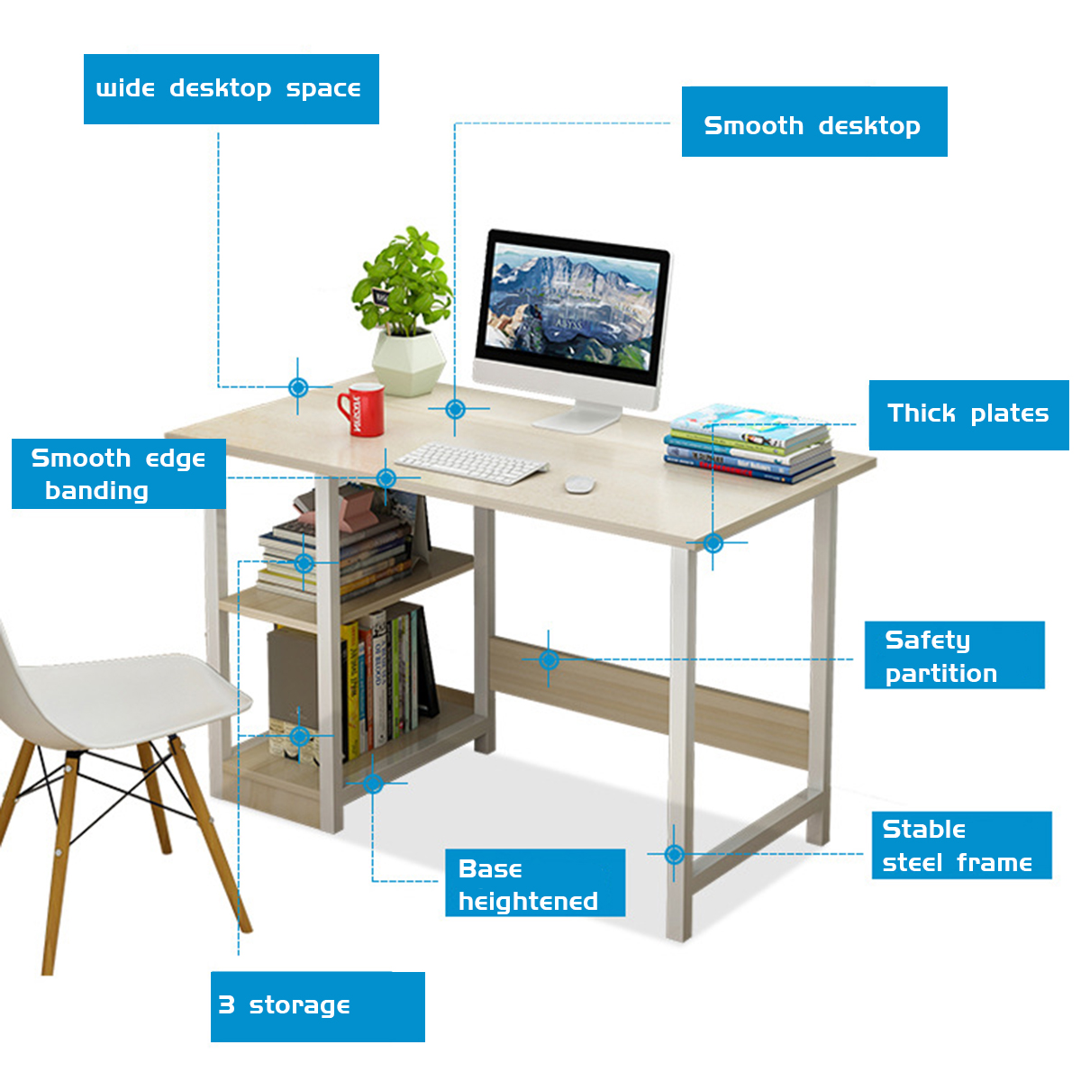 Mesa de computador residencial de mesa de montagem simples Mesa de dormitório de estudante individual Mesa de redação econômica para home office