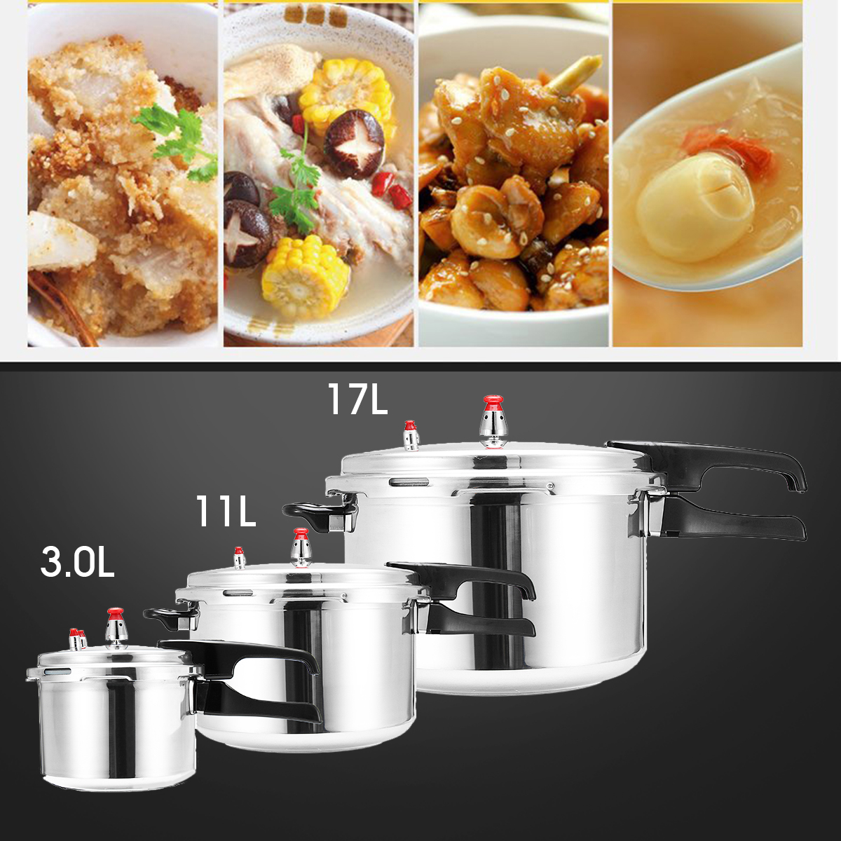 3L / 11L / 17L Pressure Cooker Commercial Grade Pressure Cooker Kitchen Pot Utensil 16