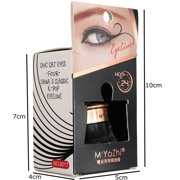 Black Waterproof Eyeliner Gel Cream Long-lasting Brush Eye Makeup Set