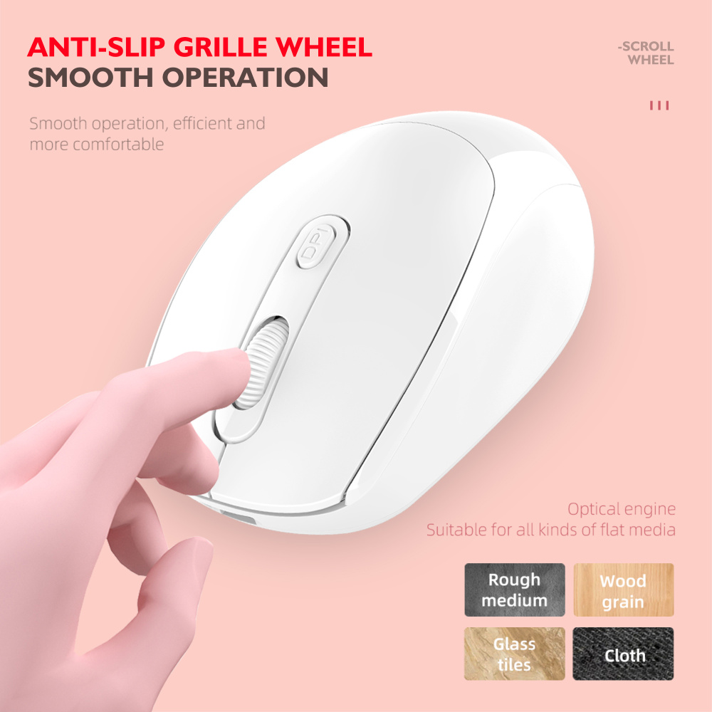 HXSJ M107 Mouse 2.4GHz Wireless 1600DPI Rechargeable Mice with USB Receiver for PC Laptop Computer