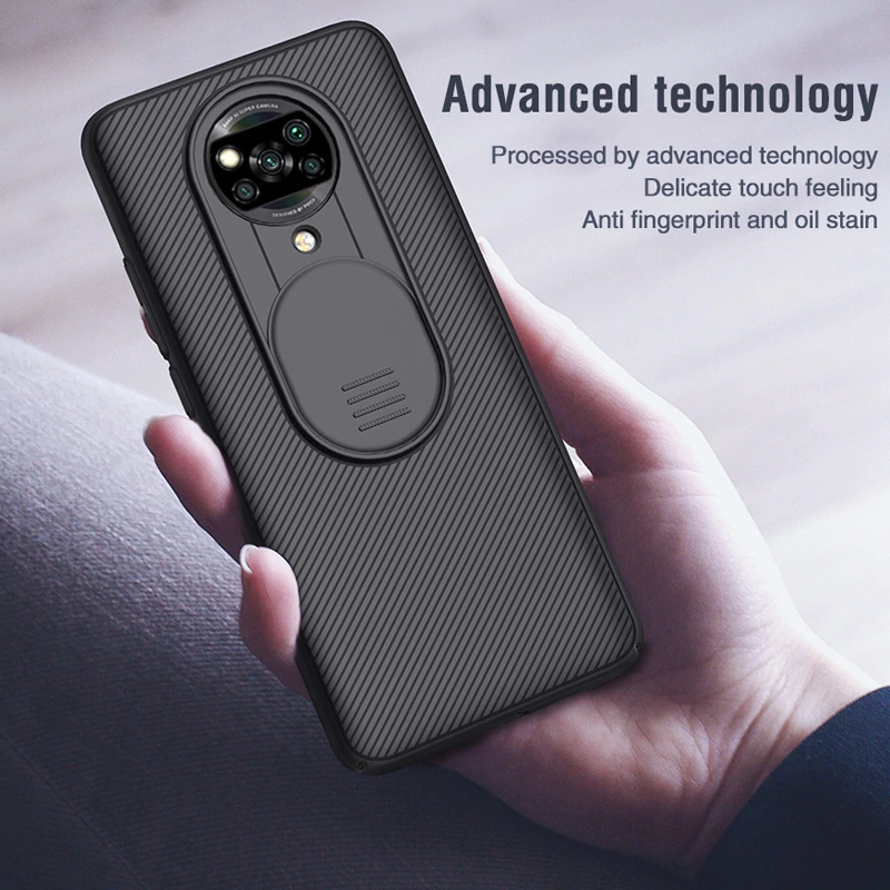 NILLKIN for POCO X3 PRO /  POCO X3 NFC Case Bumper with Slide Lens Cover Shockproof Anti-Scratch TPU + PC Protective Case