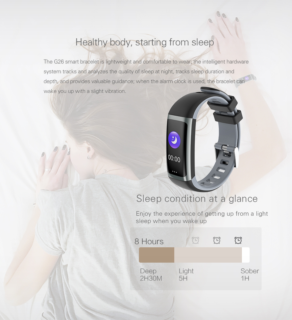 Bakeey G26 0.96 Color Display Blood Oxygen Pressure Heart Rate Sleep Reminder Fitness Smart Watch 17