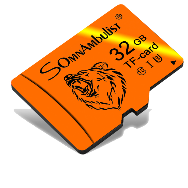 Somnambulist C10 U3 TF Memory Card 16G 32G 64G 128G High Speed Flash Storage Card for Camera Mobile Phone (Bear Head Style)