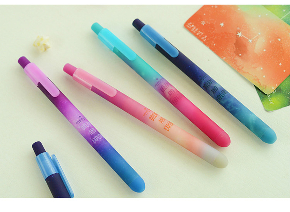 Creative Beautiful Starry Sky Gel Pen 0.5mm Black Ink Pen Star Pattern Stationery Pen For Office School Supplies
