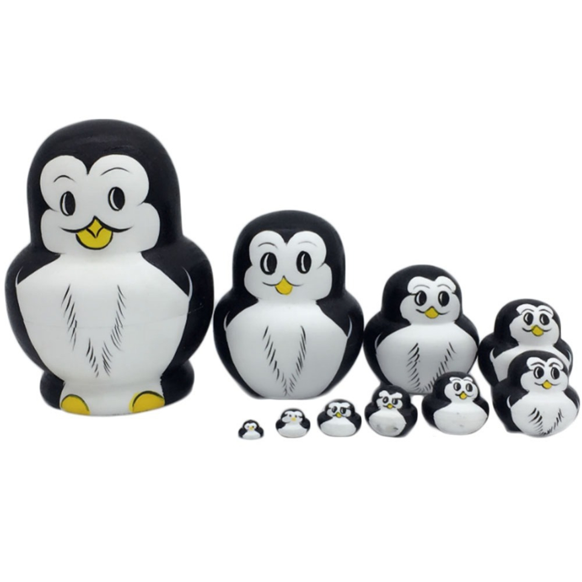 5pcs Russian Nesting Doll Mini Stacking Dolls Toys Cartoon Penguin for Kids