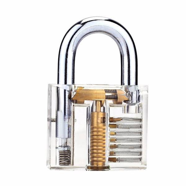 DANIU Transparent Practice Padlock with 12pcs Unlocking Lock Picks Set Key Extractor Tools 18