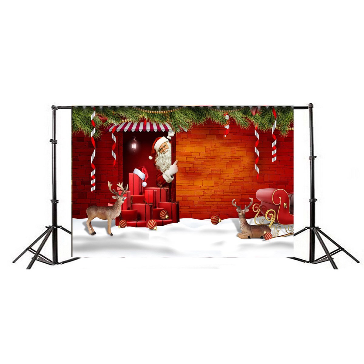 

7x5ft Christmas Elk Gift Santa Claus Photography Backdrop Studio Prop Background