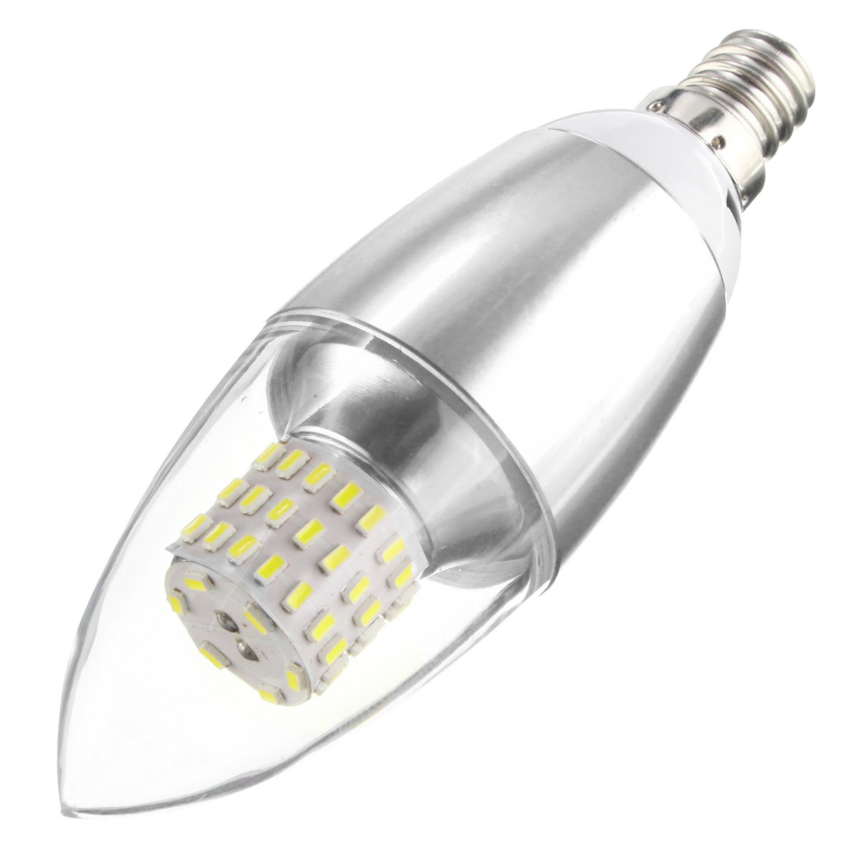 Dimmable E14 E12 E27 7W 60 580LM SMD 3014 LED White Warm White Candle Light Lamp Bulb AC 110V