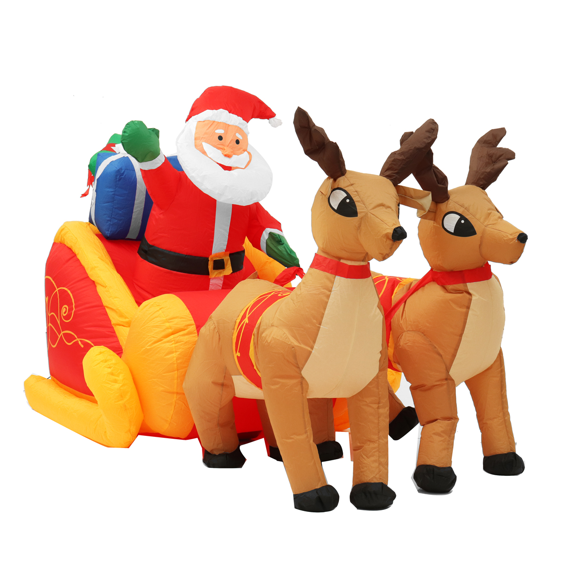 

2.2M Jingle Jollys Рождественская елка Украшение Надувные игрушки Санта-санях Ride Олени Олени Декор