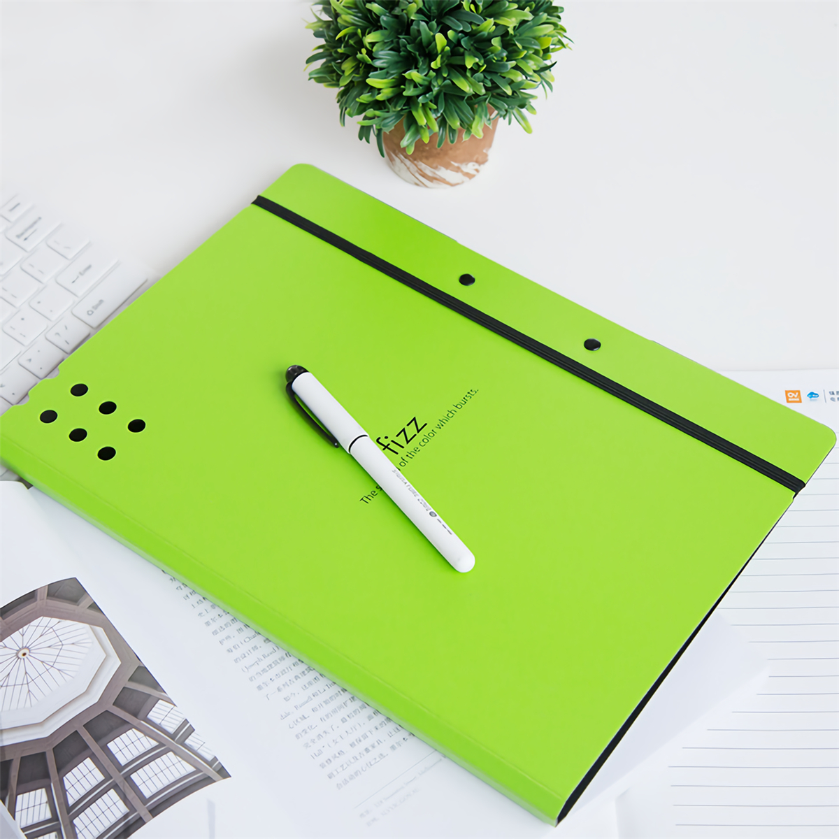 GUANGBO A6382 A4 File Folder High Quality Candy Color Thicken Test Paper Clip Holder Plywood Document Folder Office School Supplies
