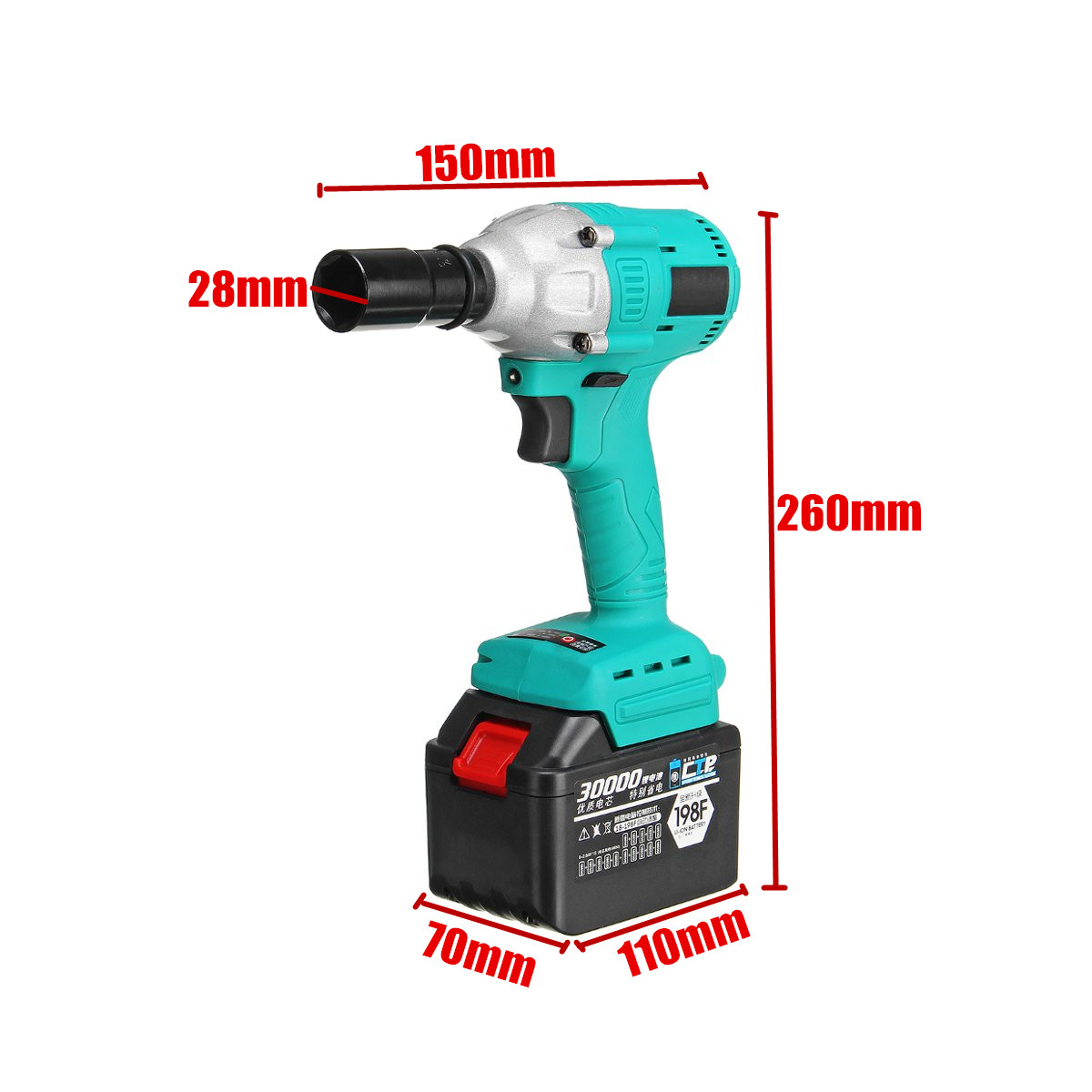 30000mAh Brushless Electric Wrench Li-ion Impact Wrench Wood Working Driver Wrench Tools