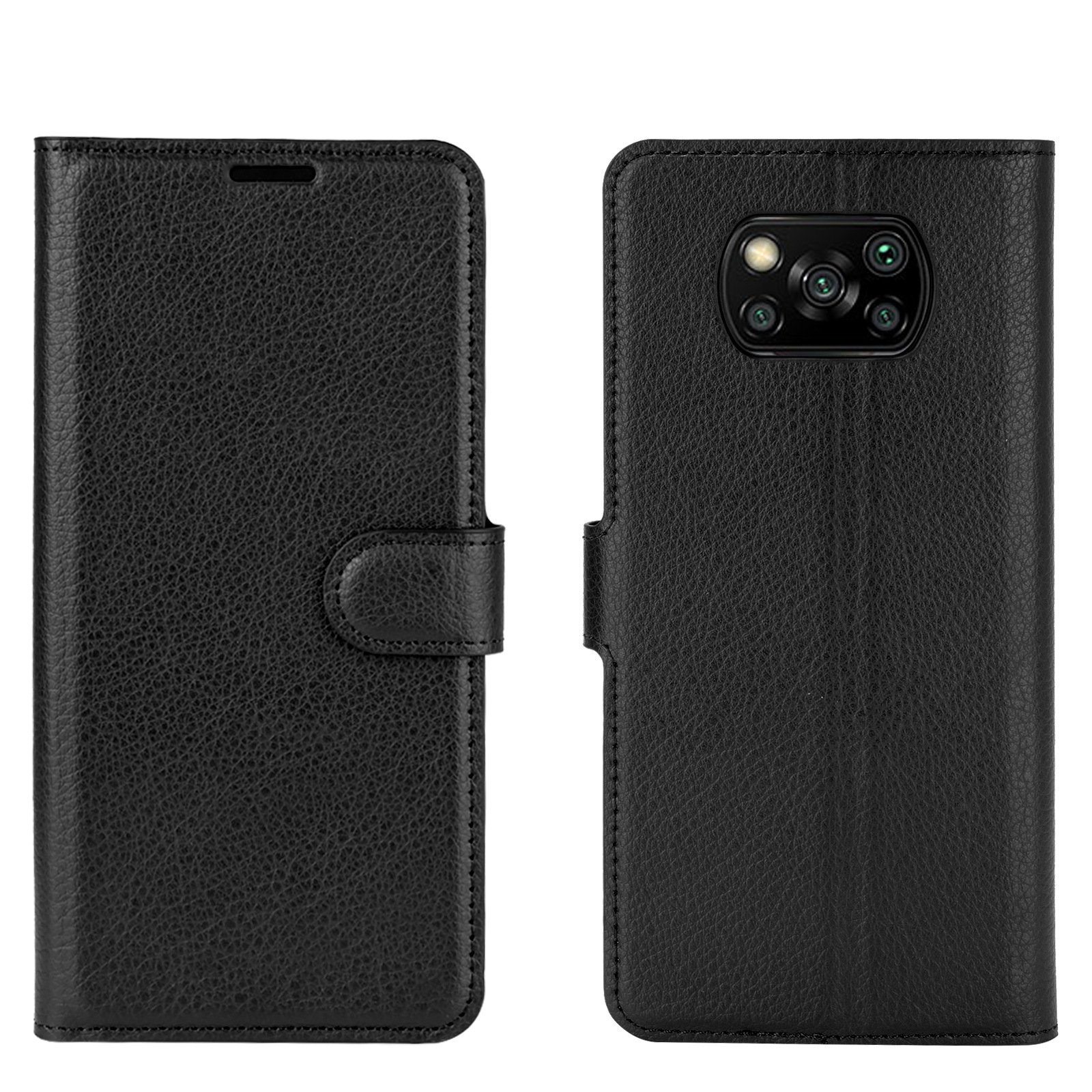 Bakeey for POCO X3 PRO / POCO X3 NFC Case Litchi Pattern Flip Shockproof PU Leather Full Body Protective Case