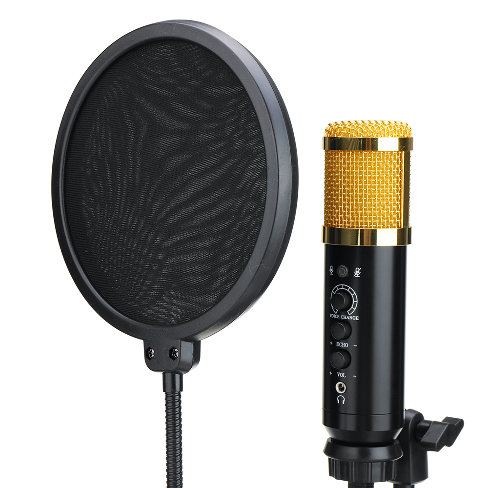 Audio Dynamic USB Condenser Sound Recording Vocal Microphone Mic Kit With Stand Mount