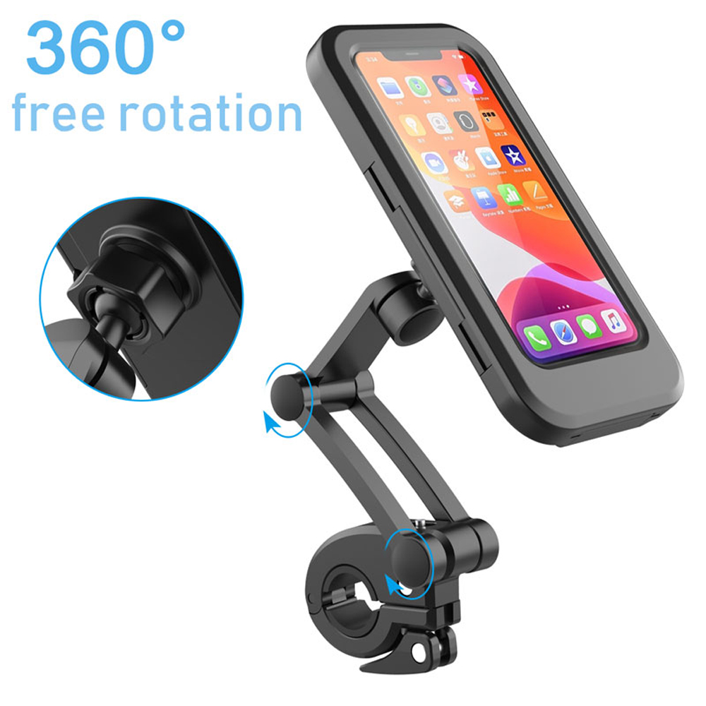 Bakeey Universal Multifunction 360° Free Rotation Magnetic Retractable Adjustment Motorcycle Phone Holder Stand Bike Holder Waterproof Mobile Phone Bracket