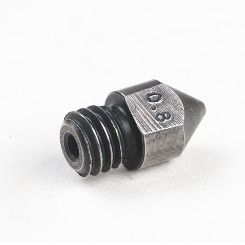 0.4mm/0.6mm/0.8mm 1.75mm Hardened Steel Nozzle for Creality CR-10/Ender3 Anet/Makerbot 3D Printer Part High Temperature Resistance