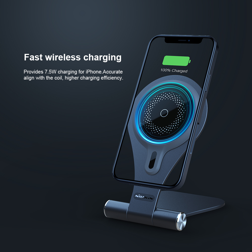NILLKIN MagStand Magnetic Wireless Charger Stand Holder For iPhone 14 Pro Max 15W Fast Charger MagStand Wireless Charging Stand For iPhone 13 Pro Max