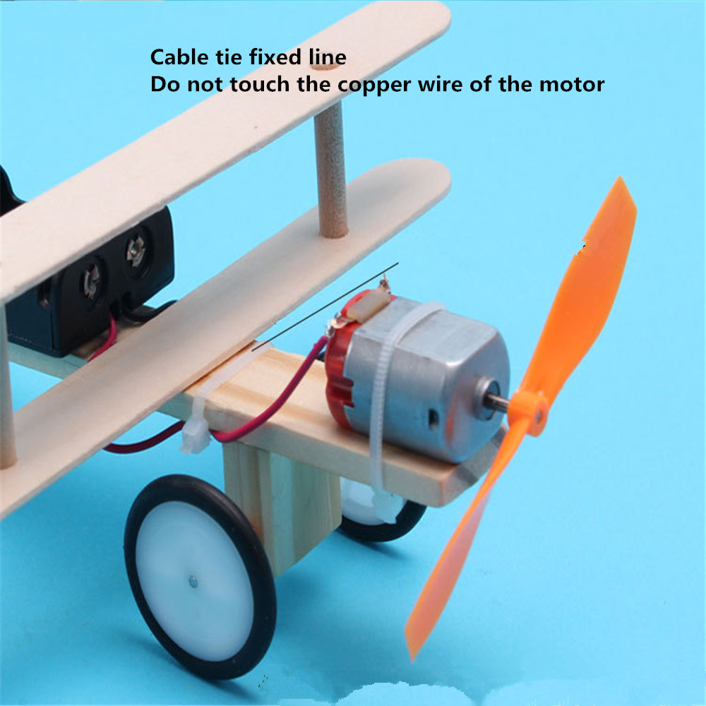 Children's DIY Stem Technology Small Production Eelectric Taxi Plane Primary School Students Handmade Material Package Toys - Photo: 11