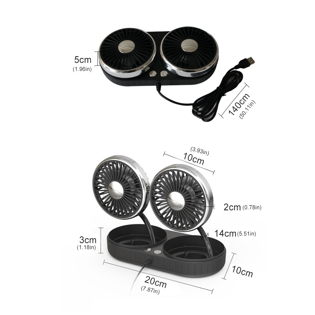 Mini Electric Cooling Fan 3 Speed 5 Blade 360° Rotatable USB Air Fan Car Fan Outdoor Travel Home Office