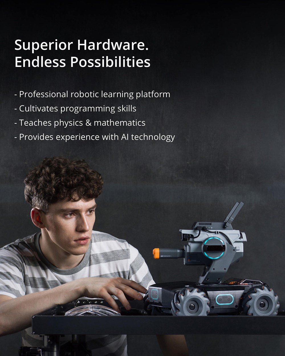 DJI Robomaster S1 STEAM DIY 4WD Brushless HD FPV APP Control Intelligent Educational Robot With AI Modules Support Scratch 3.0 Python Program - Photo: 2
