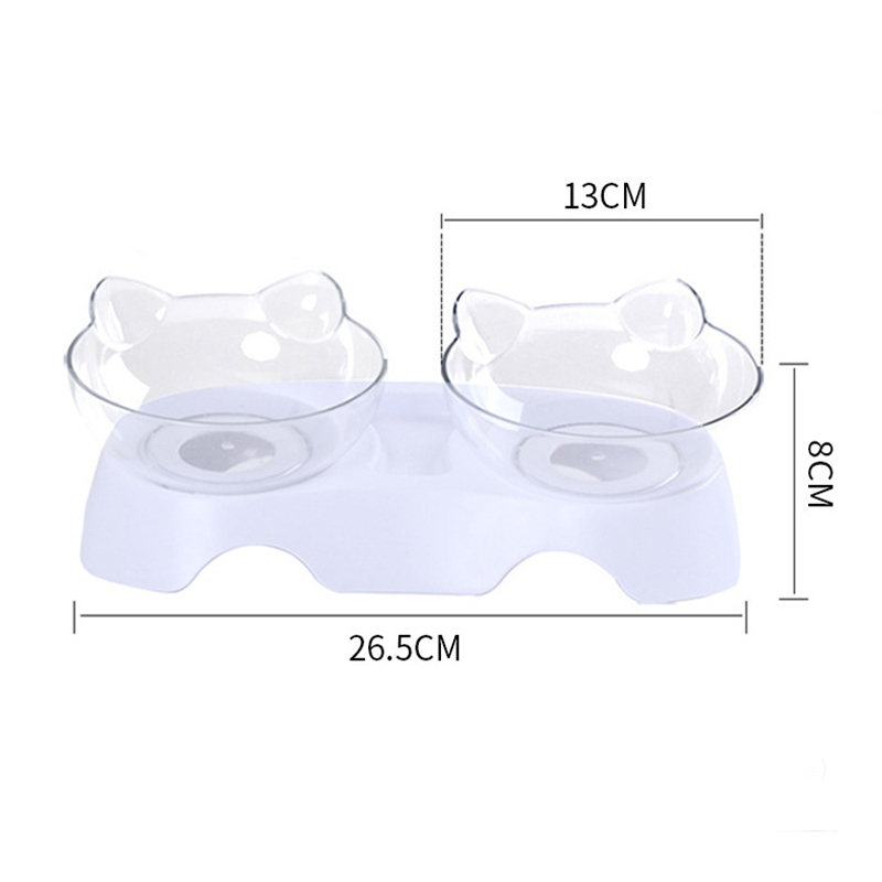 15 Degree Raised Pet Bowls Cats Food Water Feeder Plastic Tilted Elevated Bowl for Pets Care