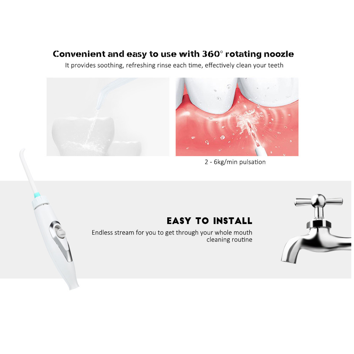 Water Dental Flosser Tooth Oral Jet Floss Teeth Irrigator Cleaning Machine Set